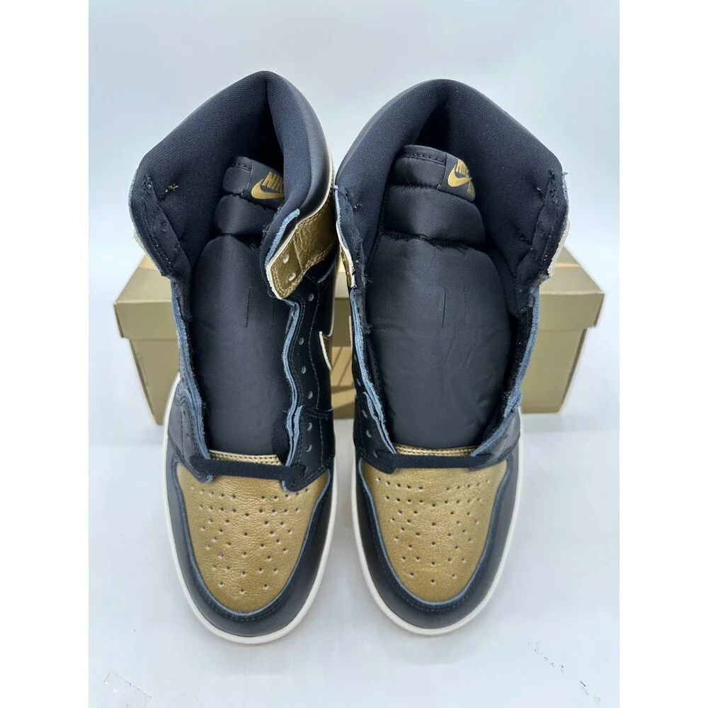Air Jordan 1 High Retro Men's Size 12.5 Gold Black Athletic Shoes DZ5485 071